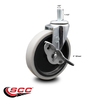 Service Caster 5 Inch Thermoplastic Rubber Wheel 1/2 Inch Threaded Stem Caster with Brake SCC SCC-TS05S510-TPRS-SLB-121315